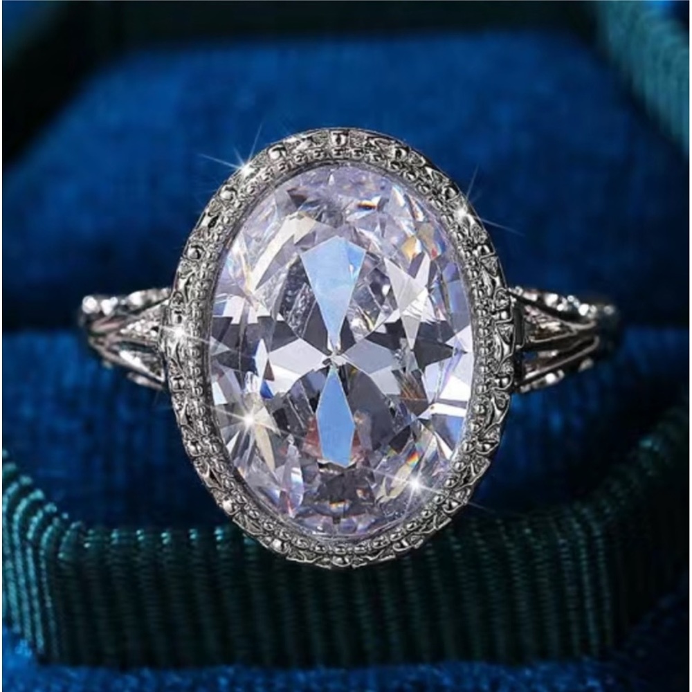 New S925 Sterling Silver Handmade Tanzanite Zoisite Crystal Celtic Floral Ring - Picture 11 of 16
